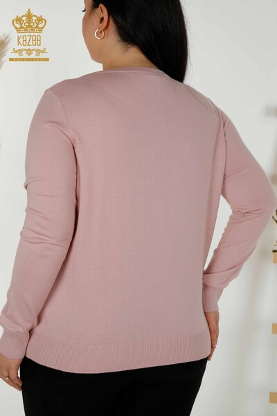 Großhandel für Damen Strickpullover - Stein bestickt - Puder - 30156 | KAZEE - 7