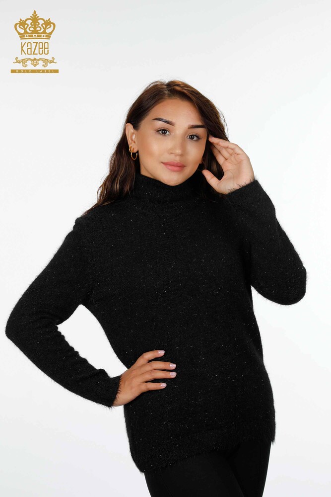 Großhandel Strickpullover für Damen Glitter Transition Viskose - Rollkragen - 19080 | KAZEE - 16