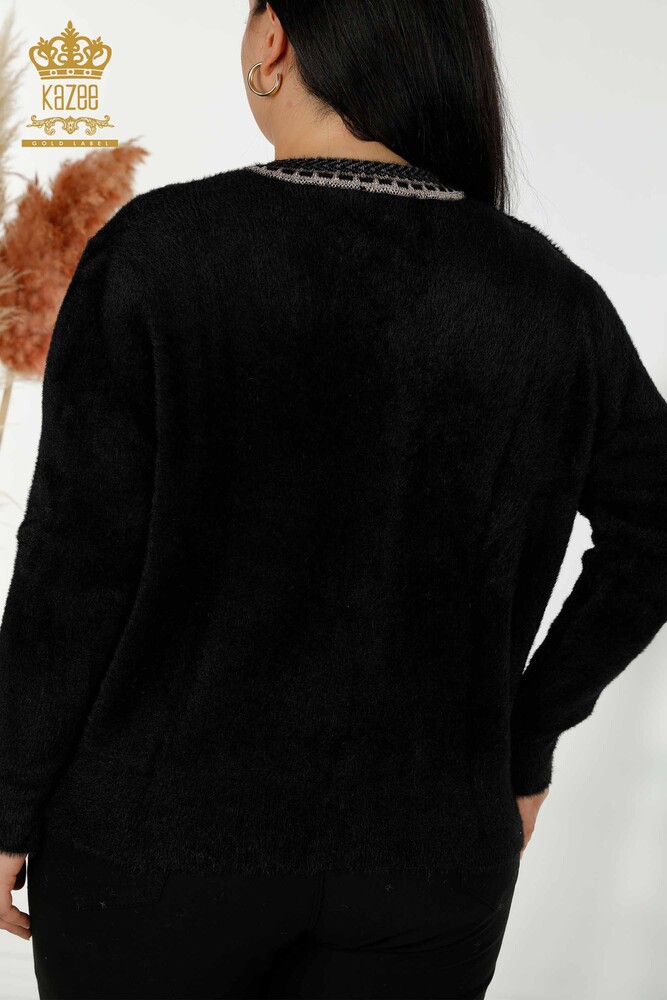 Cardigan da donna all'ingrosso Angora Nero - 30183 | KAZEE - 5