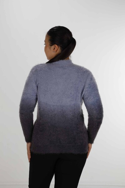 Stand Collar Angora Sweater Blue - 31015 | KAZEE (Set of 3 S-M-L) - Thumbnail