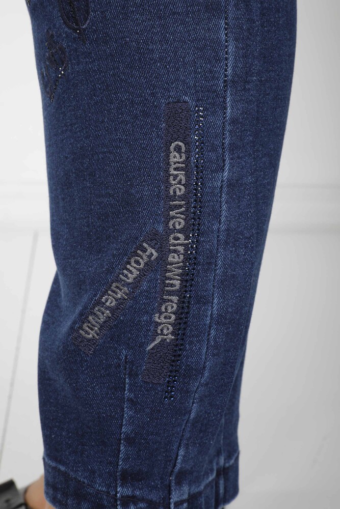 Hose mit detailliertem Text in Marineblau – 3782 | KAZEE (5er-Set 42-44-46-48-50) - 5