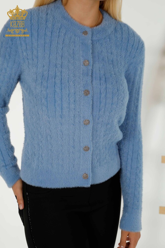 Cardigan cu ridicata pentru femei Angora Woven Blue - 30321 | KAZEE - 2