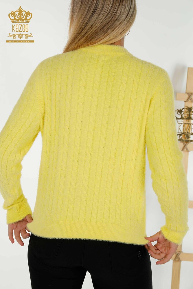 Hurtownia kardiganu damskiego Angora Woven Yellow - 30321 | KAZEE - 6