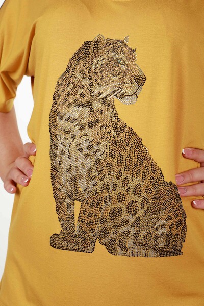 All'ingrosso Camicetta da donna - Dettaglio leopardato - Ricamata - 78938 | KAZEE - 29