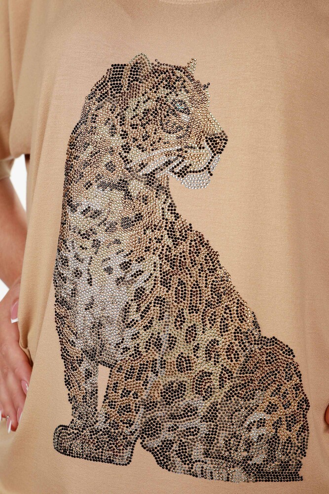 All'ingrosso Camicetta da donna - Dettaglio leopardato - Ricamata - 78938 | KAZEE - 39