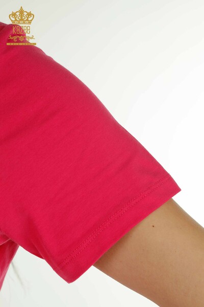 All'ingrosso Blusa da Donna - Con Logo - Fucsia - 79560 | KAZEE - 4