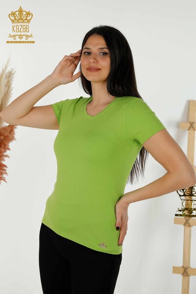 All'ingrosso Camicetta da donna - Manica corta - Basic - Verde pistacchio - 79287 | KAZEE 