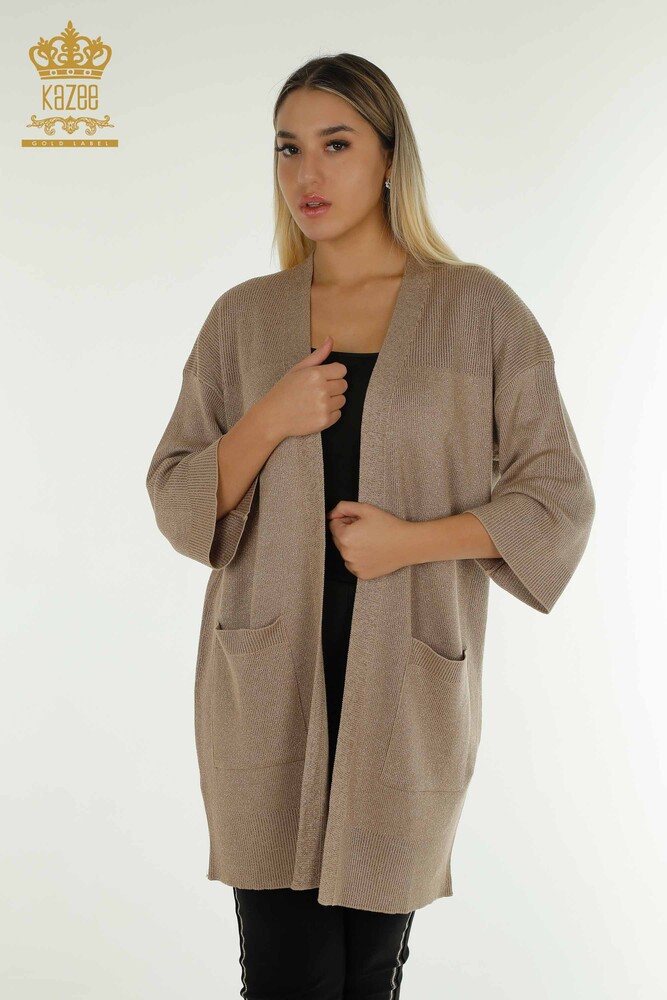 All'ingrosso Cardigan da donna - Shimmer - Beige - 30135 | KAZEE - 1