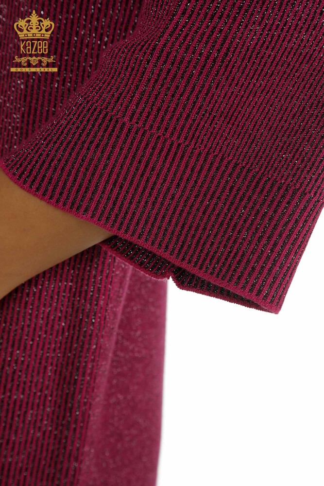 Cardigan da donna all'ingrosso - Shimmer - Fucsia - 30135 | KAZEE - 6