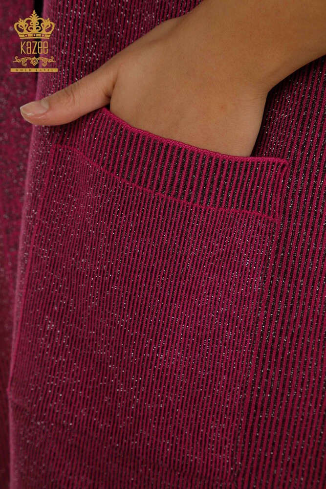 Cardigan da donna all'ingrosso - Shimmer - Fucsia - 30135 | KAZEE - 7