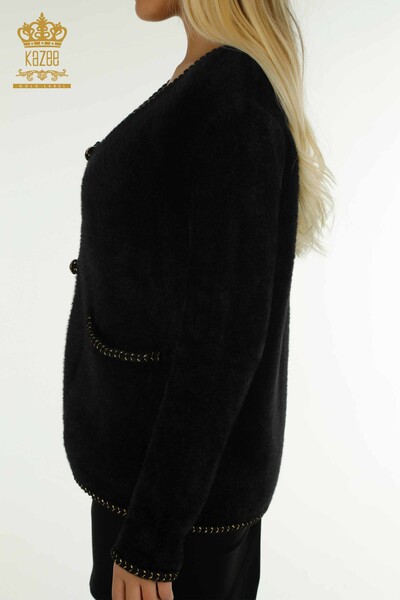 All'ingrosso Cardigan in Angora da donna - Perla Bottoni - Nero - 30264 | KAZEE - 7