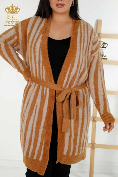 Vendita all'ingrosso Cardigan da donna Angora due colori marrone - 30312 | KAZEE - Thumbnail