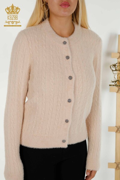 All'ingrosso Cardigan da donna - Angora - Tessuto - Beige - 30321 | KAZEE - 2