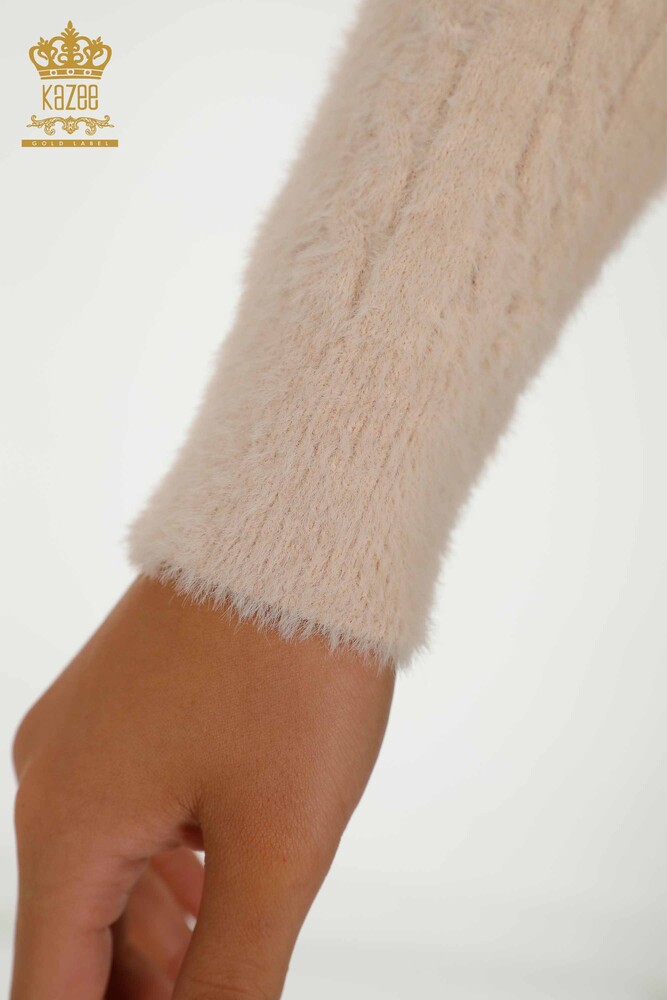 All'ingrosso Cardigan da donna - Angora - Tessuto - Beige - 30321 | KAZEE - 4