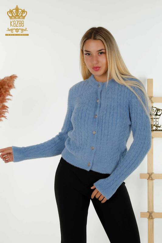 All'ingrosso Cardigan da donna - Angora - Tessuto - Blu - 30321 | KAZEE