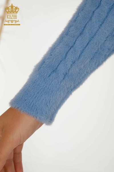 All'ingrosso Cardigan da donna - Angora - Tessuto - Blu - 30321 | KAZEE - Thumbnail