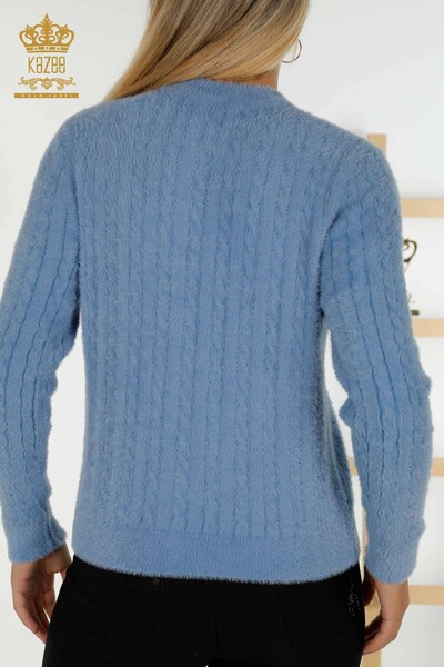 All'ingrosso Cardigan da donna - Angora - Tessuto - Blu - 30321 | KAZEE - Thumbnail