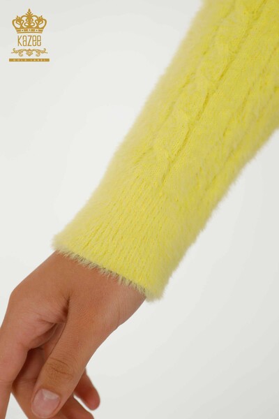 All'ingrosso Cardigan da donna - Angora - Tessuto - Giallo - 30321 | KAZEE - 4