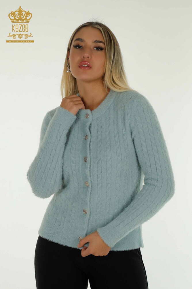 All'ingrosso Cardigan da donna - Angora - Tessuto - Menta - 30321 | KAZEE - 1