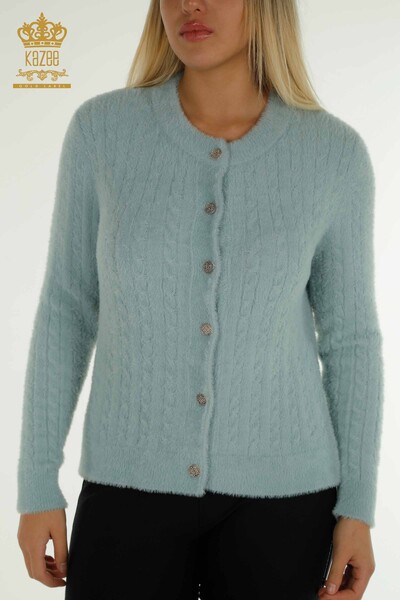 All'ingrosso Cardigan da donna - Angora - Tessuto - Menta - 30321 | KAZEE - 2