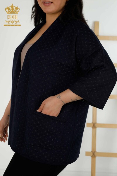 All'ingrosso Cardigan da donna - tasca dettagliata - blu navy - 30056 | KAZEE - 5