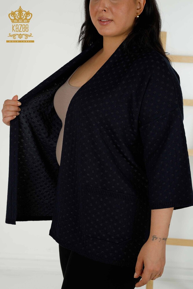 All'ingrosso Cardigan da donna - tasca dettagliata - blu navy - 30056 | KAZEE - 7