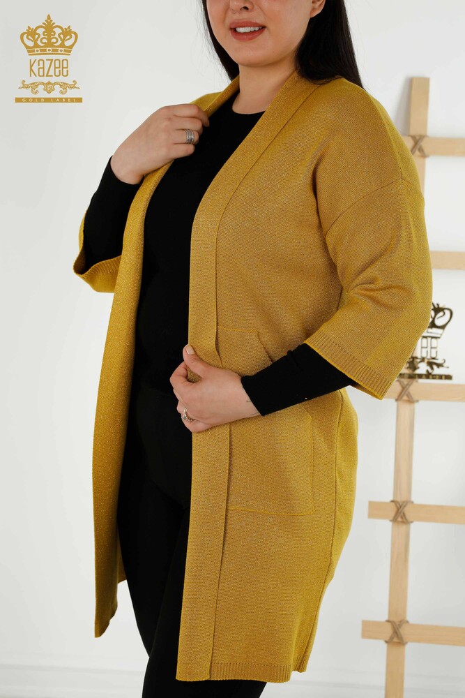 All'ingrosso Cardigan da donna - Tascabili Dettagli - Zafferano - 30047 | KAZEE - 2