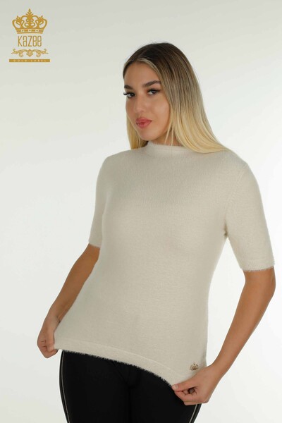 All'ingrosso Maglieria da donna maglione - Angora - Basic - Pietra - 30610 | KAZEE 