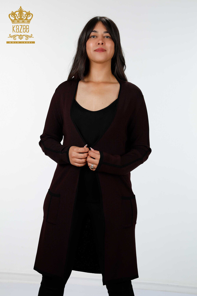 All'ingrosso Cardigan da donna - maniche lato a righe - tasca - 14269 | KAZEE - 13