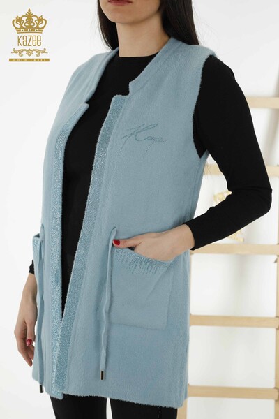 Vendita all'ingrosso Gilet Donna Stone Ricamato Corded Mint - 30244 | KAZEE - 2