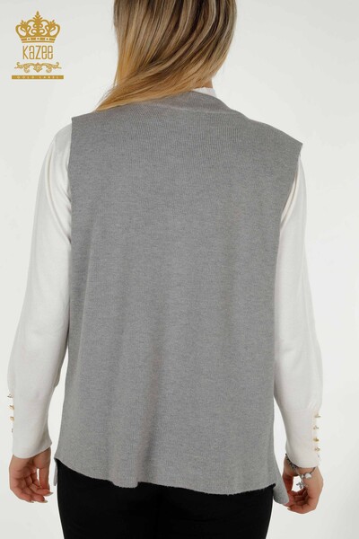 All'ingrosso Gilet da donna - Colorato Pietra Ricamato - Grigio - 30617 | KAZEE - 5