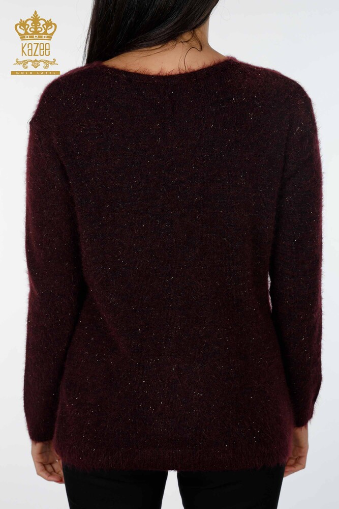 Maglieria da donna all'ingrosso Maglione Glitter con scollo a V manica lunga - 19081 | KAZEE - 20