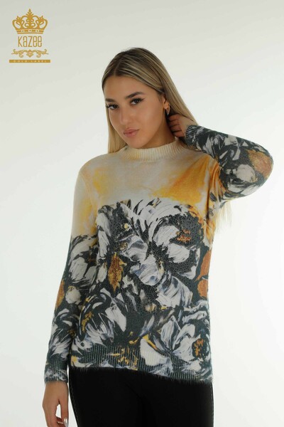 Maglione da maglieria all'ingrosso Angora Stone Rightided Digital - 40030 | Kazee - 1