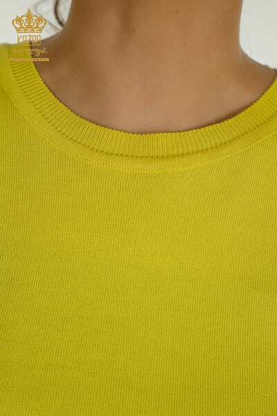 All'ingrosso Maglieria da donna maglione - basic - con logo - giallo - 11052 | KAZEE - 3