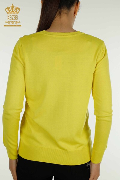 All'ingrosso Maglieria da donna maglione - basic - con logo - giallo - 11052 | KAZEE - 6