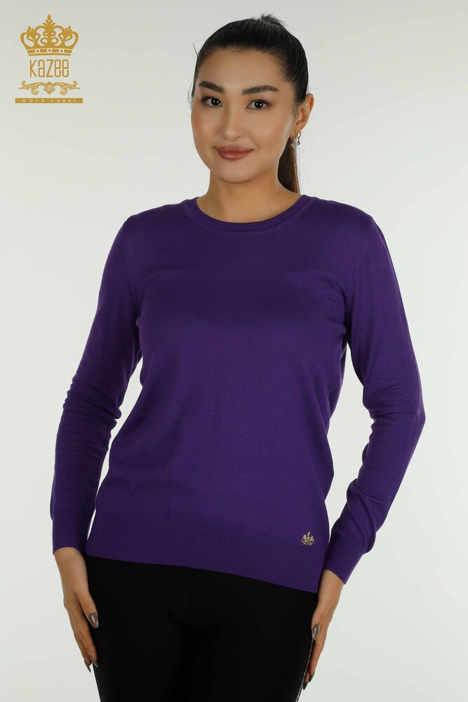 All'ingrosso Maglieria da donna - Basic - Con logo - viola - 11052 | KAZEE - 1