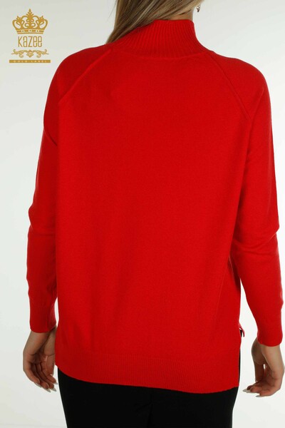 All'ingrosso Maglione di maglieria da donna - Basic - Rosso - 30757 | KAZEE - 8