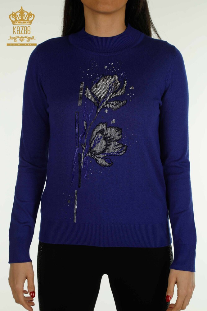 All'ingrosso Maglione di maglieria da donna - Motivo floreale - Saks - 30656 | KAZEE - 2