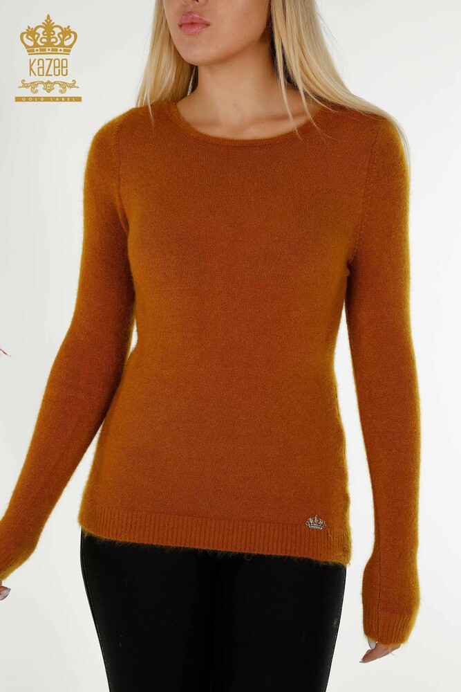 All'ingrosso Maglione Maglieria da Donna - Con Logo - Angora - Senape - 18432 | KAZEE - 2