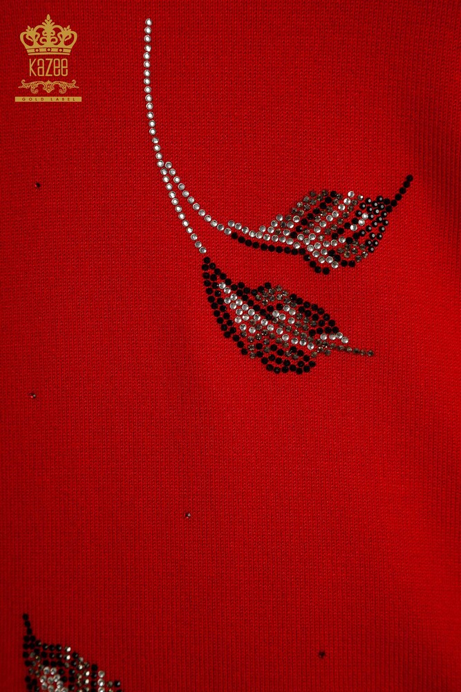 All'ingrosso Maglieria Maglione da Donna - Modello Americano - Rosso - 30649 | KAZEE - 3