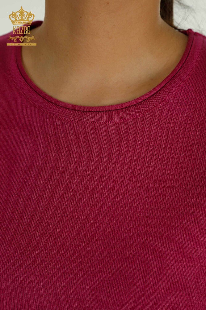 All'ingrosso Maglione Maglieria da Donna - Modello Americano - Fucsia Scuro - 15943 | KAZEE - 3