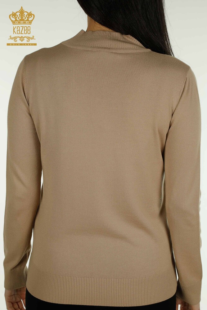 All'ingrosso Maglione di maglieria da donna - Floreale Motivo - Beige - 30656 | KAZEE - 7