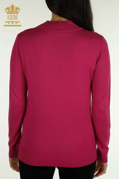 All'ingrosso Maglione Maglieria da Donna - Motivo Floreale - Fucsia - 30656 | KAZEE - 7