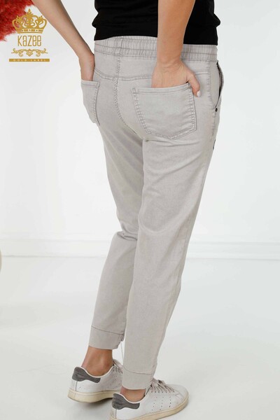 All'ingrosso Pantaloni da donna - Elastico in vita - Grigio - 3500 | KAZEE - 7