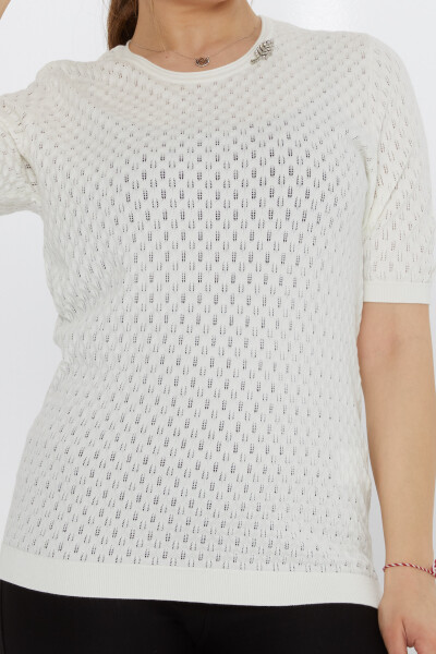 Jersey de Punto con Broche de Hojas Crudo - 31811 | KAZEE (Juego de 3 M-L-XL) - 3