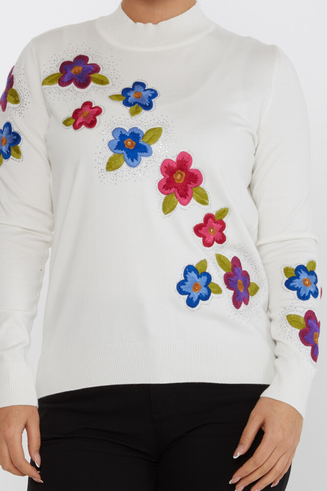 Jersey Punto Bordado Floral Crudo - 31684 | KAZEE (Juego de 3 XL-2XL-3XL) - 3