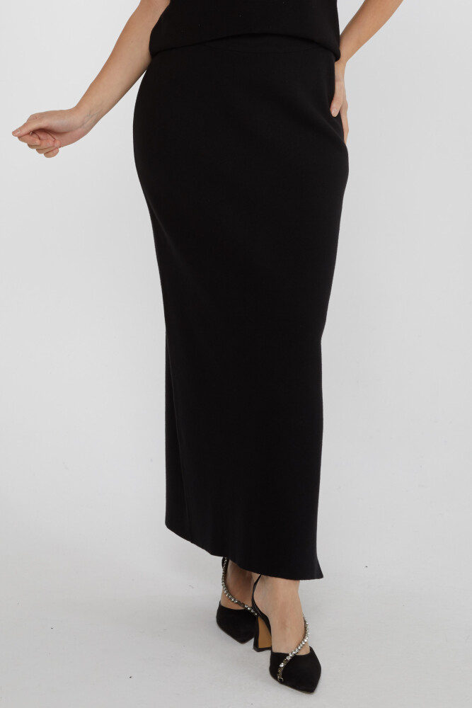 Knit Skirt Slit Detail Black - 31676 | KAZEE (Set of 2 S-M) - 2