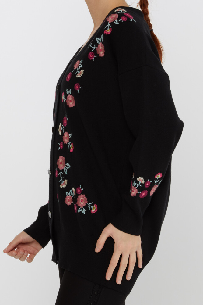 Knitted Cardigan Floral Embroidered Black - 31197 | KAZEE (Set of 3 L-XL-2XL) - 3