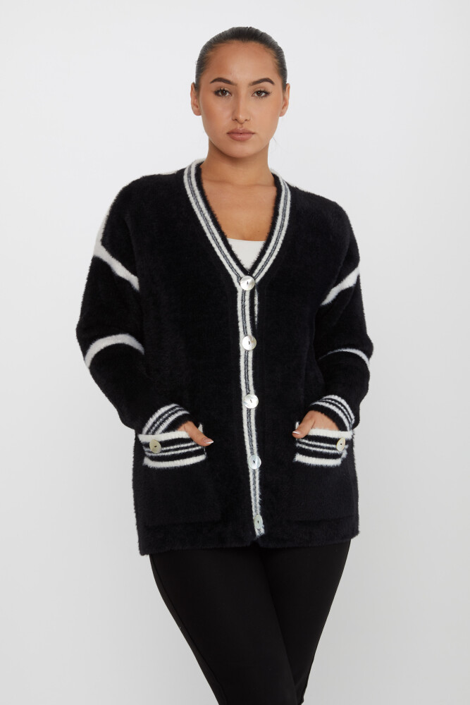 Knitted Cardigan Pocket Detail Black - 30784 | KAZEE (Set of 3 M-L-XL) - 1