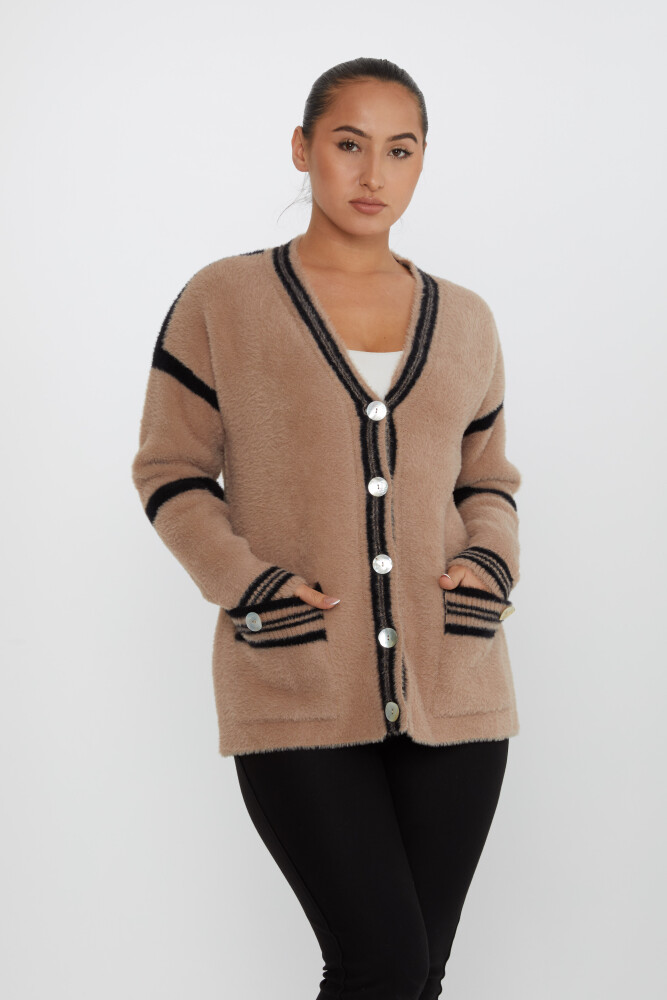 Knitted Cardigan Pocket Detailed Mink - 30784 | KAZEE (Set of 3 M-L-XL) - 1